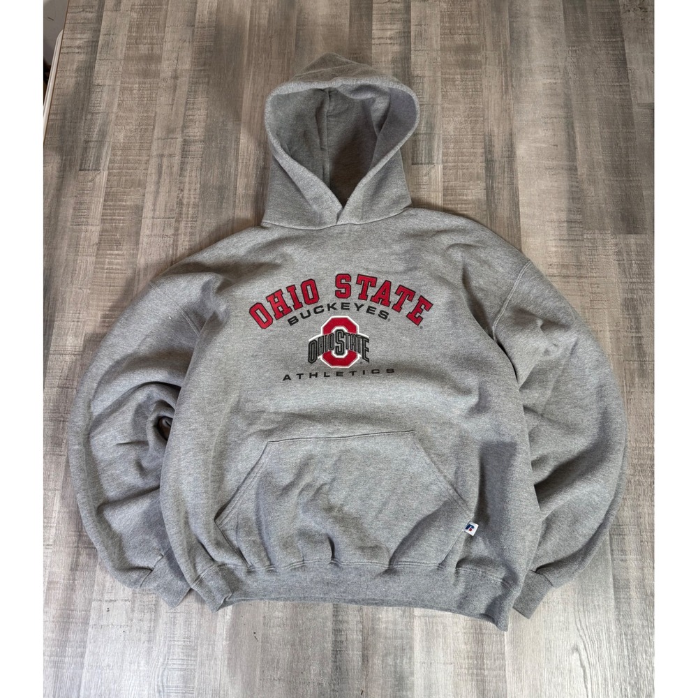 Russell Athletic Ohio State Buckeyes Athletics Hoodie Gray Mens XL Sweatshirt - Picture 1 of 10